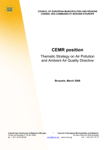 CEMR Position on the European Commission`s Ambient Air Quality