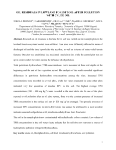 Oil residuals in lowland forest soil after pollution by crude oil: a case