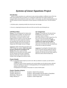 Systems of Linear Equations Project