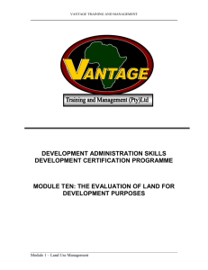 The Evaluation of Land for Development Purposes and Township