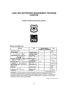 LAND AND WATERSHED MANAGEMENT PROGRAM CHARTER