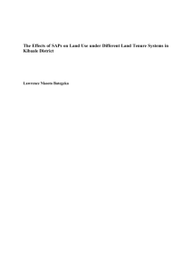 the effects of saps on land use under different land tenure systems in