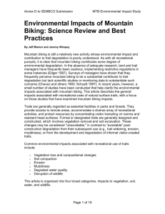 Environmental Impacts of Mountain Biking: Science Review and