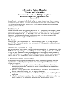 Affirmative Action Plans for Women and Minorities