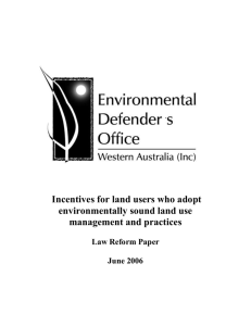 Incentives for sustainable land use – suggestions for law reform