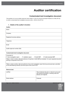 Auditor certification template - Department of Environment and