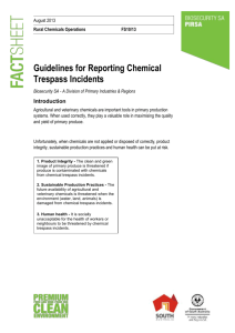 Guidelines for Reporting Chemical Trespass Incidents