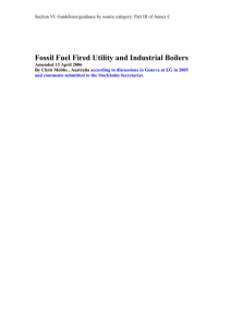 Fossil fuel fired utility and industrial boilers