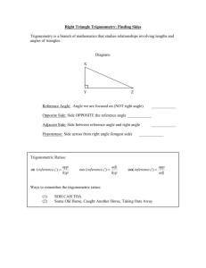 Right Triangle Trigonometry: Finding Sides