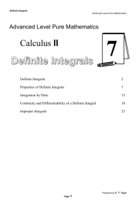 The Definite Integrals