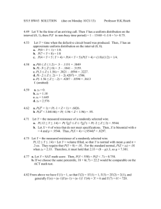 S515 HW#3 (due on 3/2/11) SOLUTION Professor H