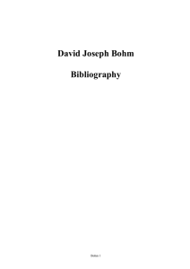 Biographical Memoir of David Bohm