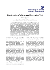 Construction of a Structural Knowledge Test
