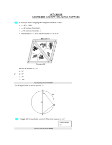 GEOMETRY AND SPATIAL SENSE ANSWERS