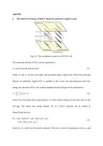 For a uniform SSFLC cell, the geometry is shown in