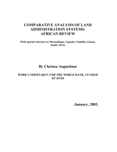 Comparative analysis of land administration systems in Africa with