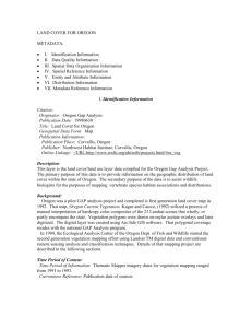LAND COVER FOR OREGON - Northwest Habitat Institute
