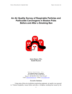 An Air Quality Survey of Respirable Particles and Particulate