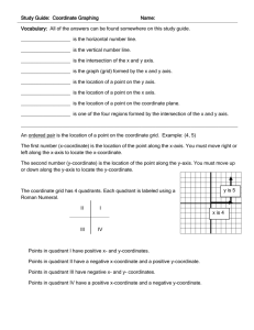 Study Guide: Coordinate Graphing