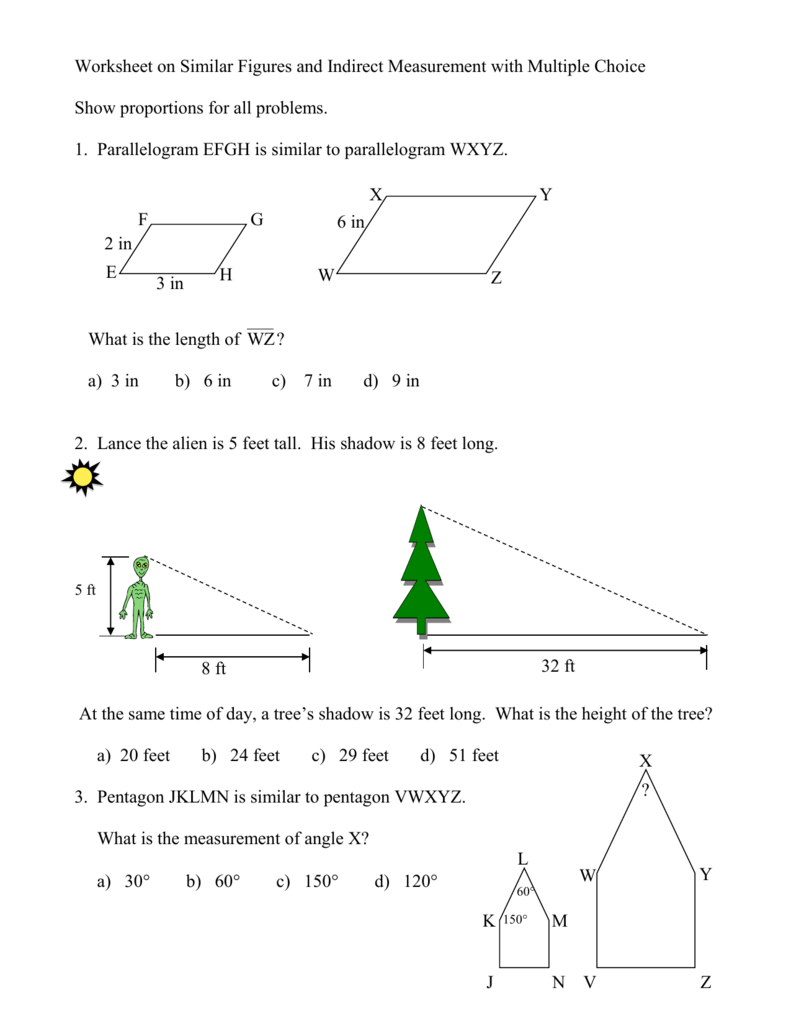 Proportions And Similar Figures Worksheet 2869