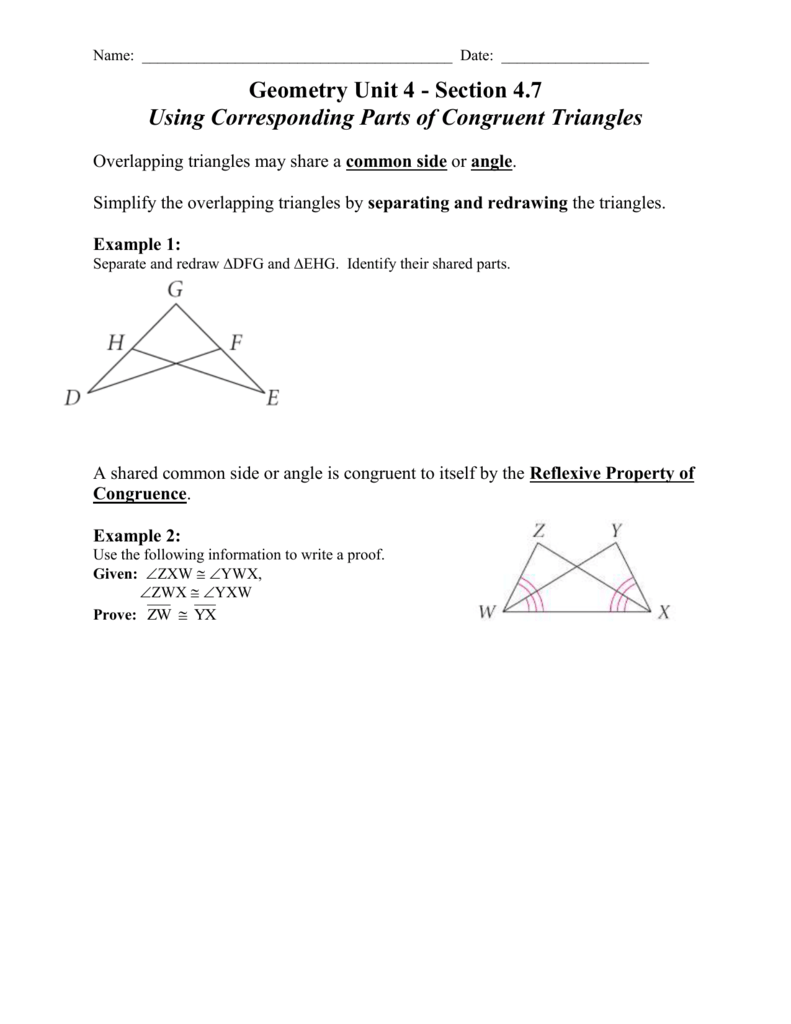 Triangle Congruence Proofs Worksheet E 8416