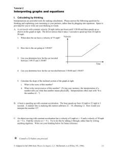 A. A car travels with constant velocity 20 mph (miles per hour) until 3