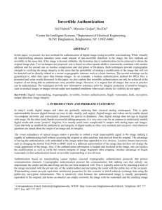 Invertible Authentication - Digital Data Embedding Laboratory