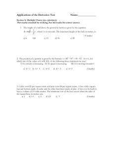 Applications of the Derivative Test #3