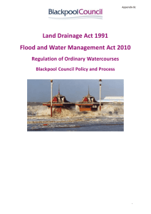 Land Drainage Act 1991 - Blackpool Borough Council