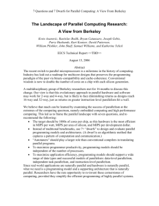 BerkeleyView6.8 - The Landscape of Parallel Computing