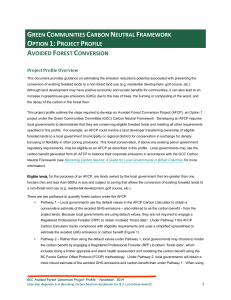 Green Communities Carbon Neutral Framework Option 1: Project