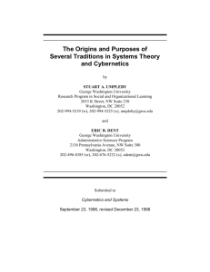 The Origins and Purposes of Several Traditions in Systems Theory