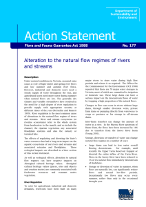 Alteration to the natural flow regimes of rivers and streams