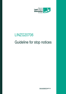 Guideline for stop notices - Land Information New Zealand