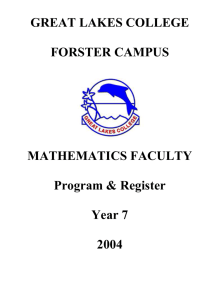 Year 7 Mathematics - Curriculum Support