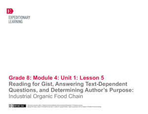 Grade 8: Module 4: Unit 1: Lesson 5 Reading for Gist, Answering