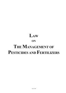 Law on the Management of Pestizides and