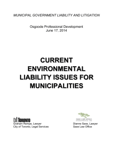 Current environmental liability issues for municipalities