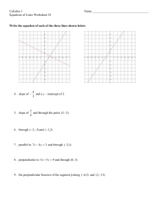 equations of lines worksheet #2