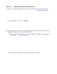 Physics 12 Magnetism and Electromagnetism WS