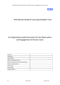 Document for the observation and engagement of service users