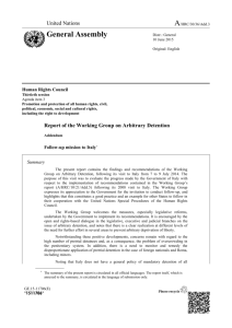 Report of the Working Group on Arbitrary Detention, Addendum