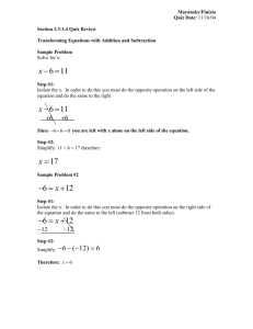 Solving Equations Study Guide 2