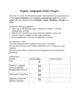 Organic Compounds Student Worksheet Teacher Key