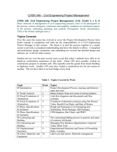 CVEN 349 – Civil Engineering Project Management