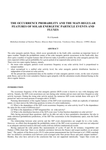 The solar energetic particle fluxes, which occur sporadically in the