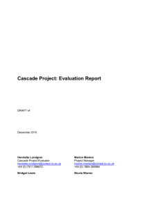 Evaluation Report - The Cascade project