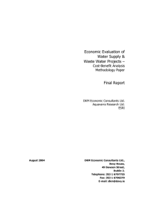 Economic Evaluation of Water Supply and Waste Water Projects