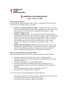 What is particle pollution? Particle pollution, called particulate matter