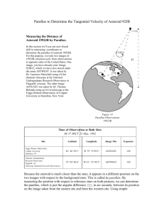 Determine the Tangential Velocity of Asteroid